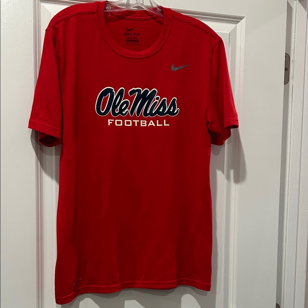 Nike Dri-Fit Red Ole Miss Football Tee, Men’s M
